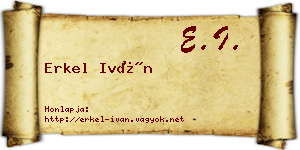 Erkel Iván névjegykártya