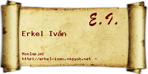 Erkel Iván névjegykártya